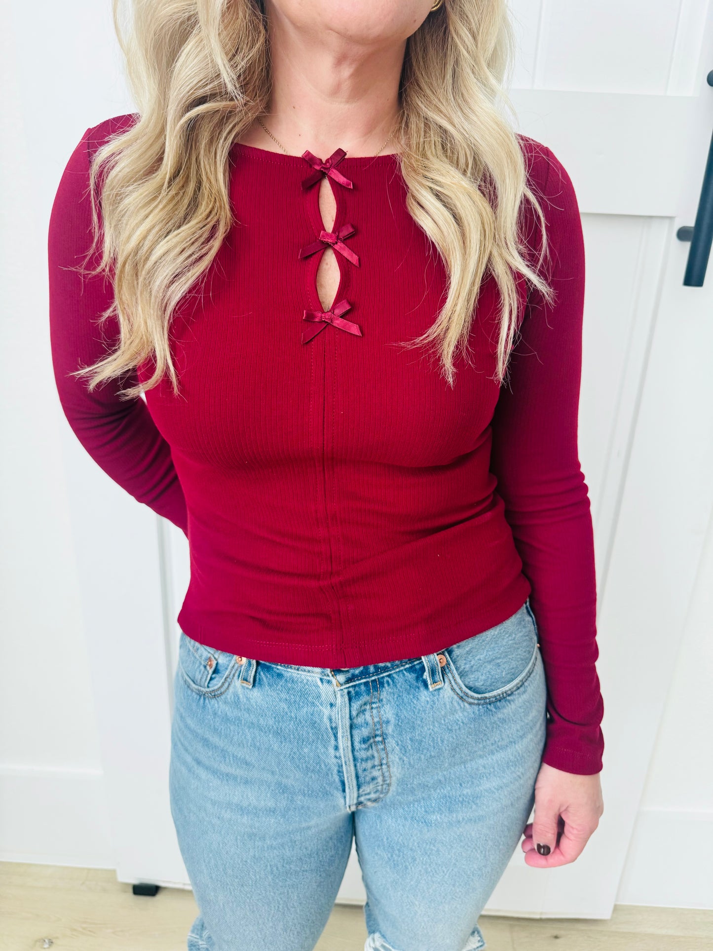 Bow Long Sleeve Top
