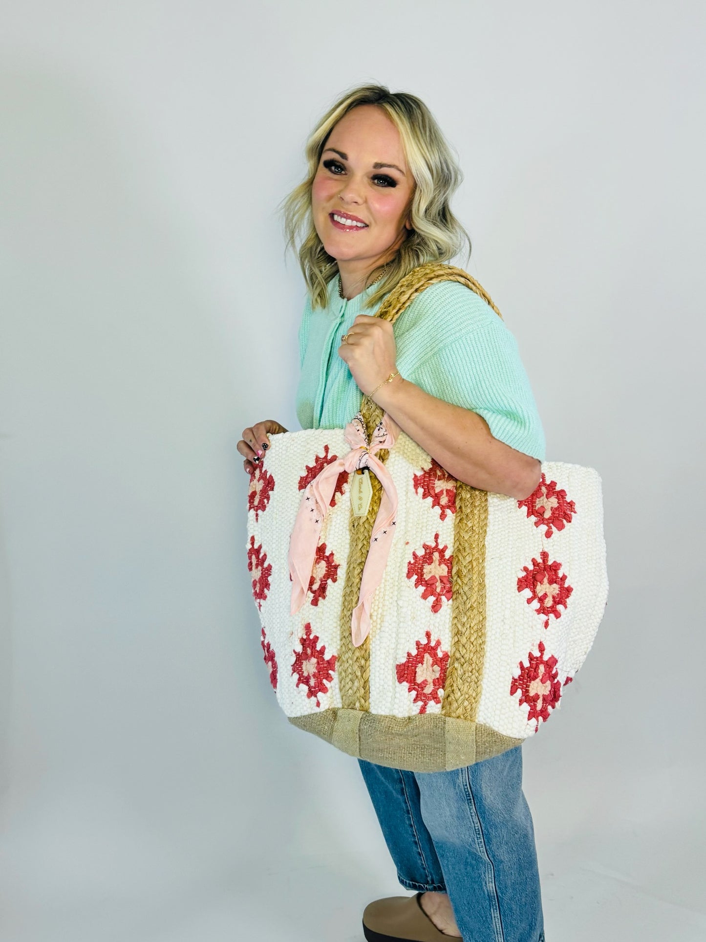 Clark & Co Blush Coast Woven Tote