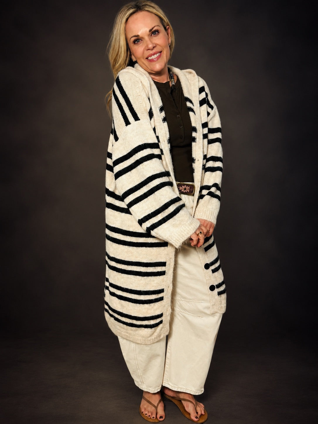 Striped Longline Cardigan