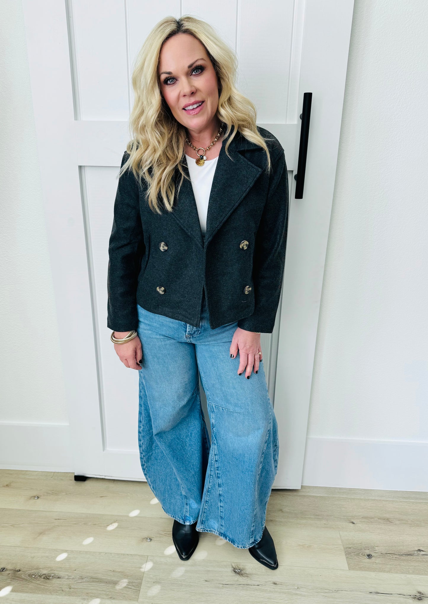 Cropped Wool Peacoat