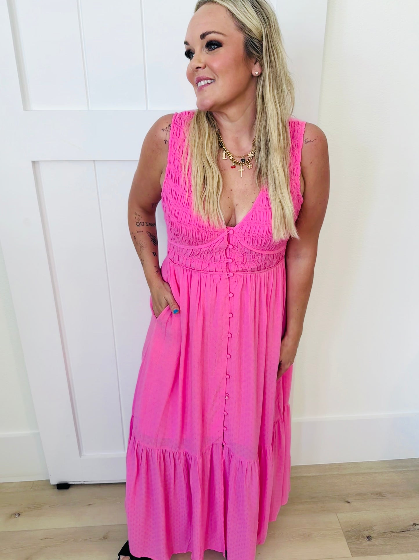 Elara Smocked Midi