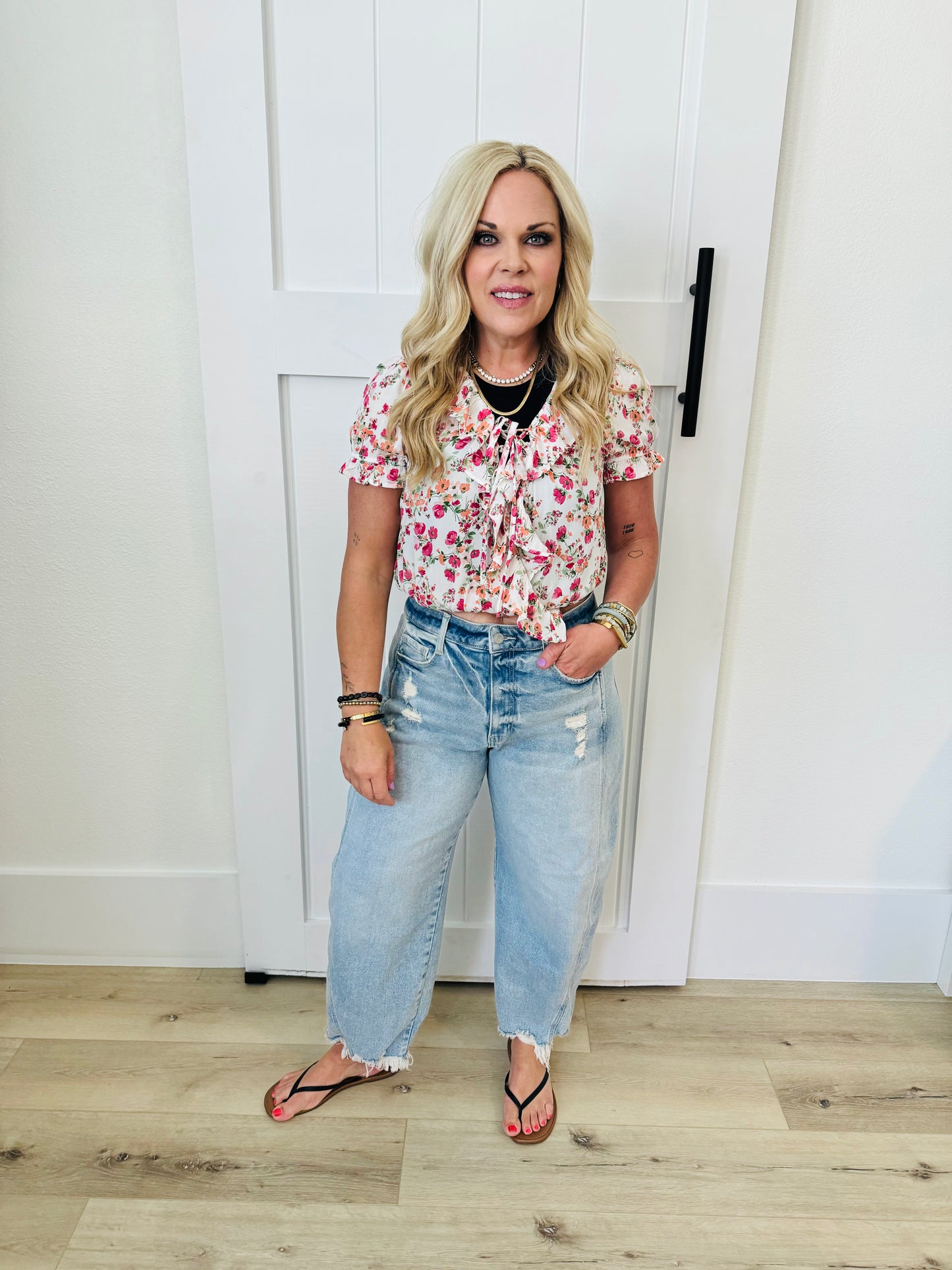 Rosy Ruffle Crop
