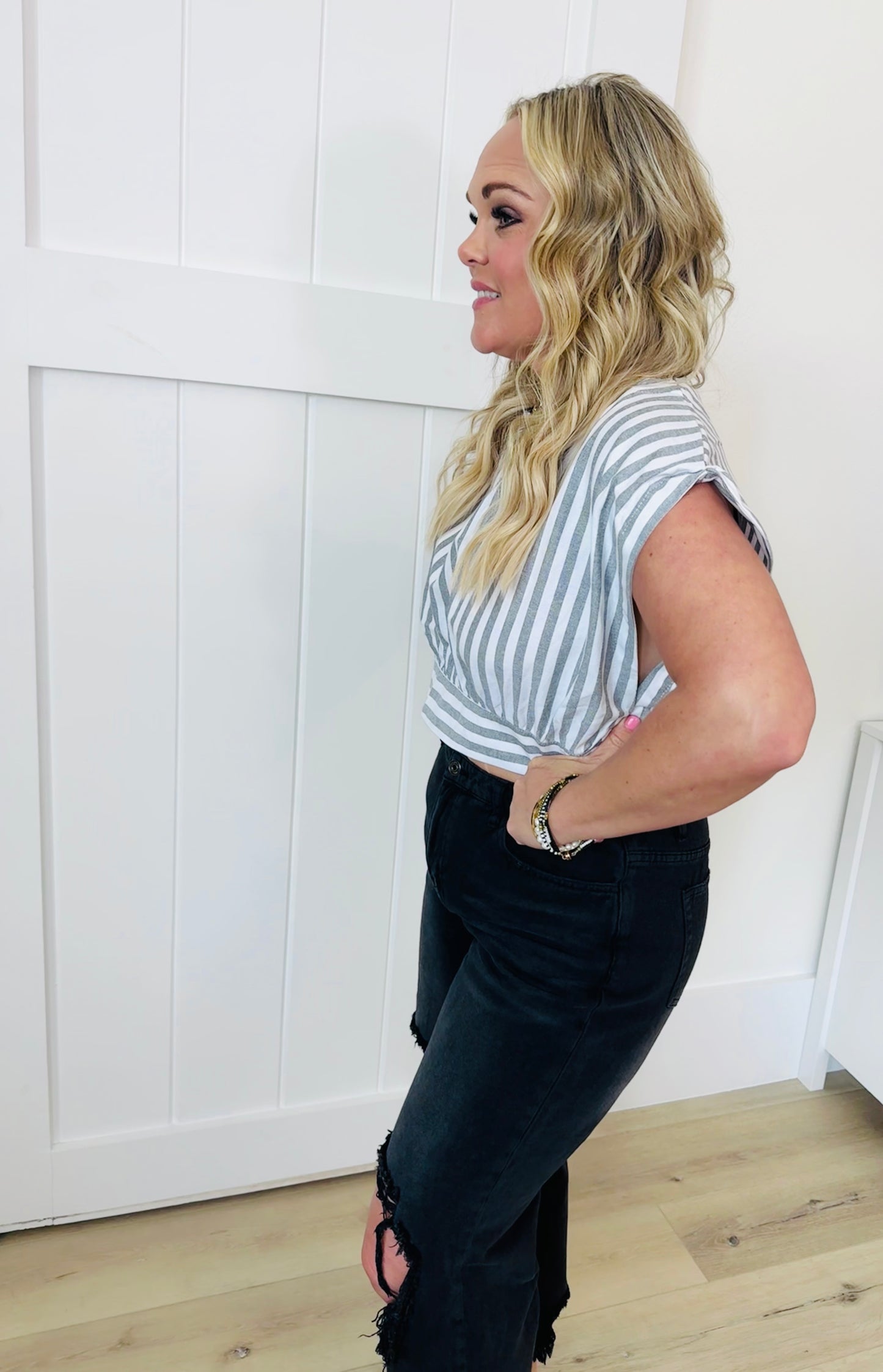 Peekaboo Crop Blouse