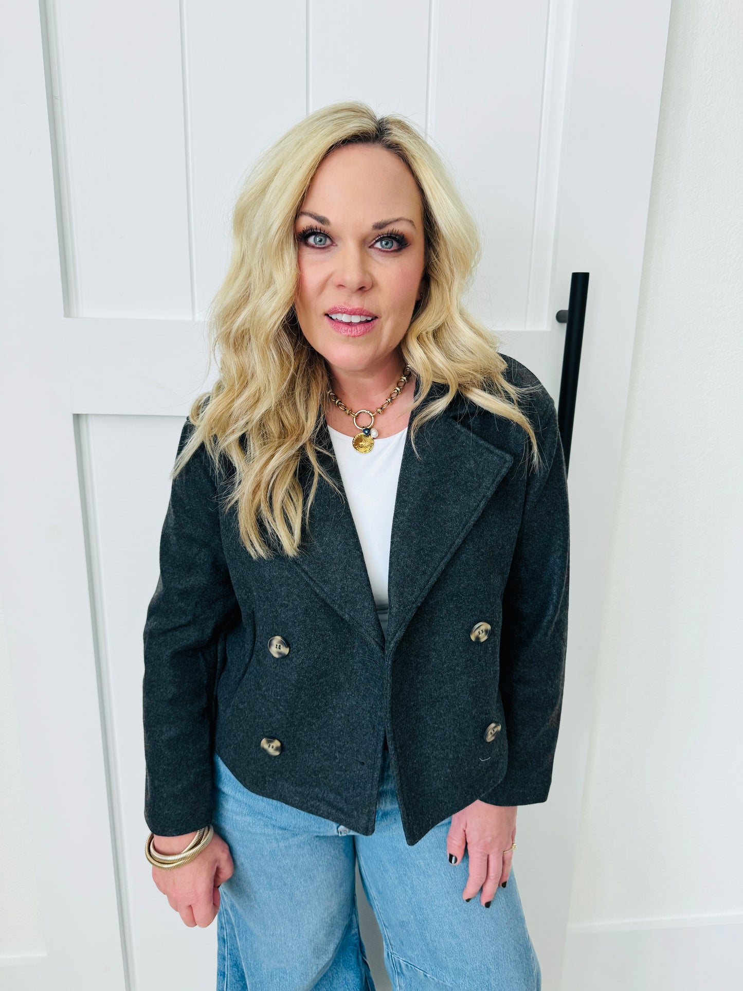 Cropped Wool Peacoat
