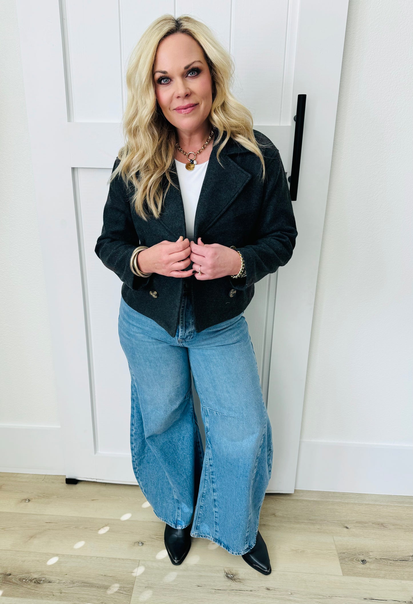 Cropped Wool Peacoat