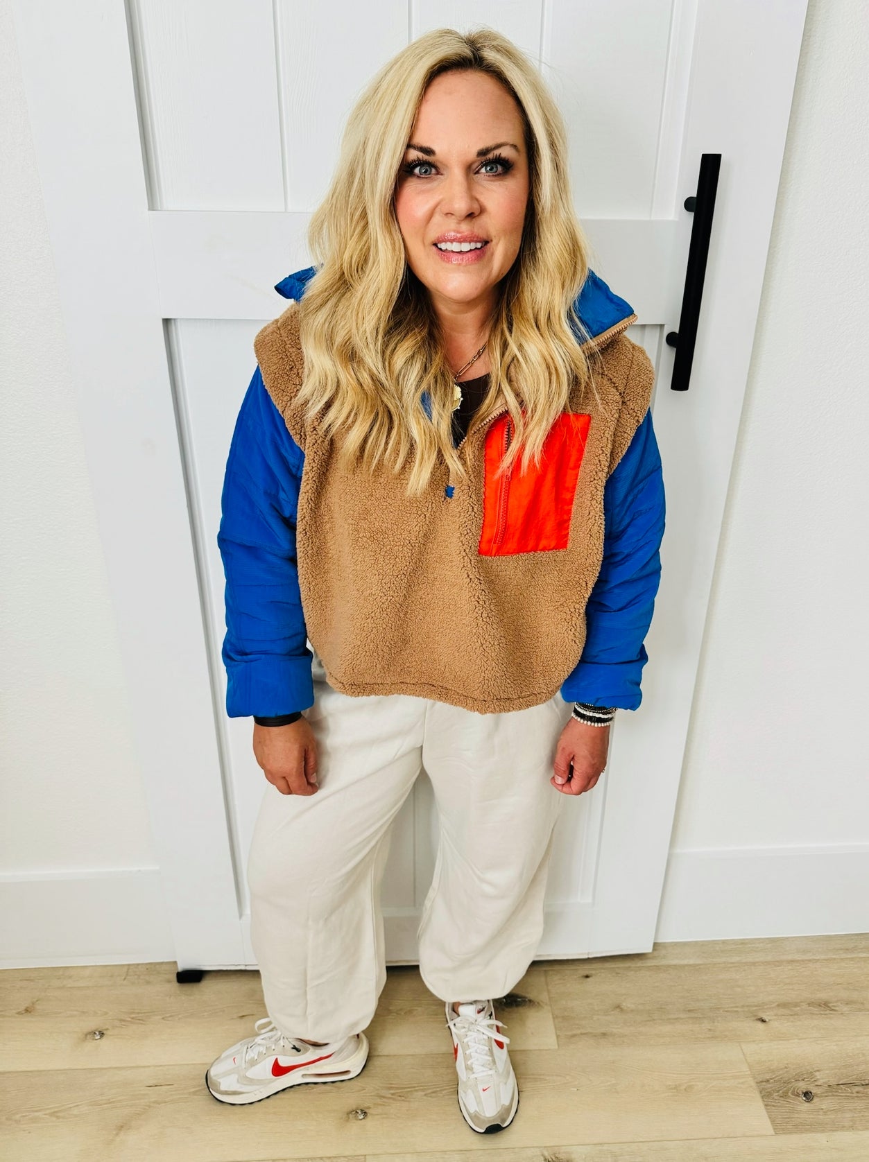 Soft fleece Quilted Puffer Sleeve Pullover
