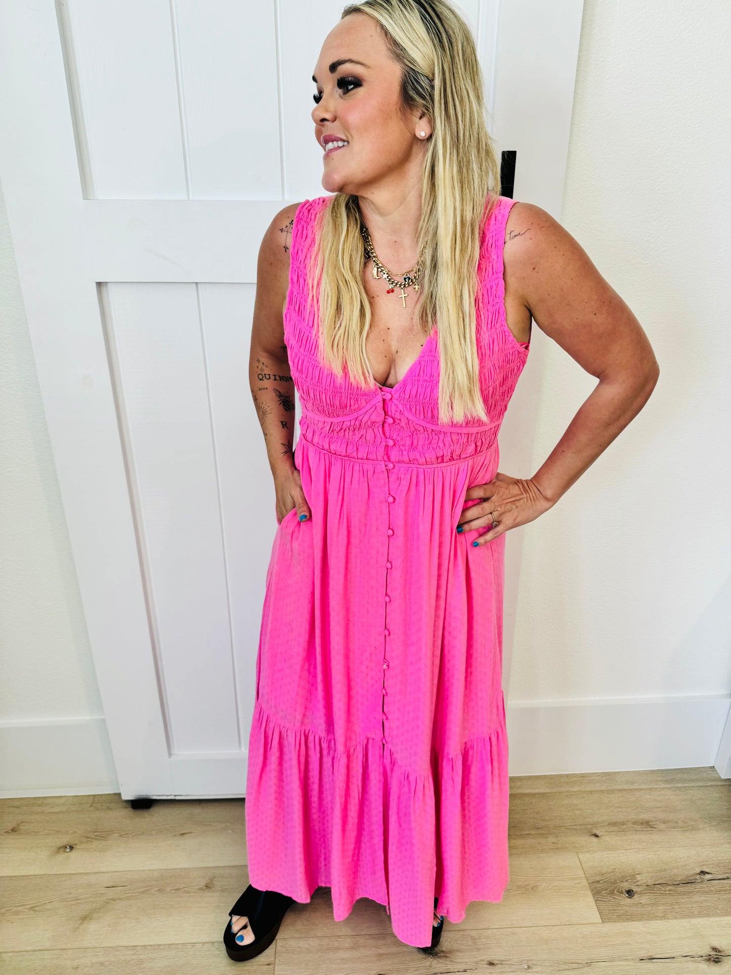 Elara Smocked Midi