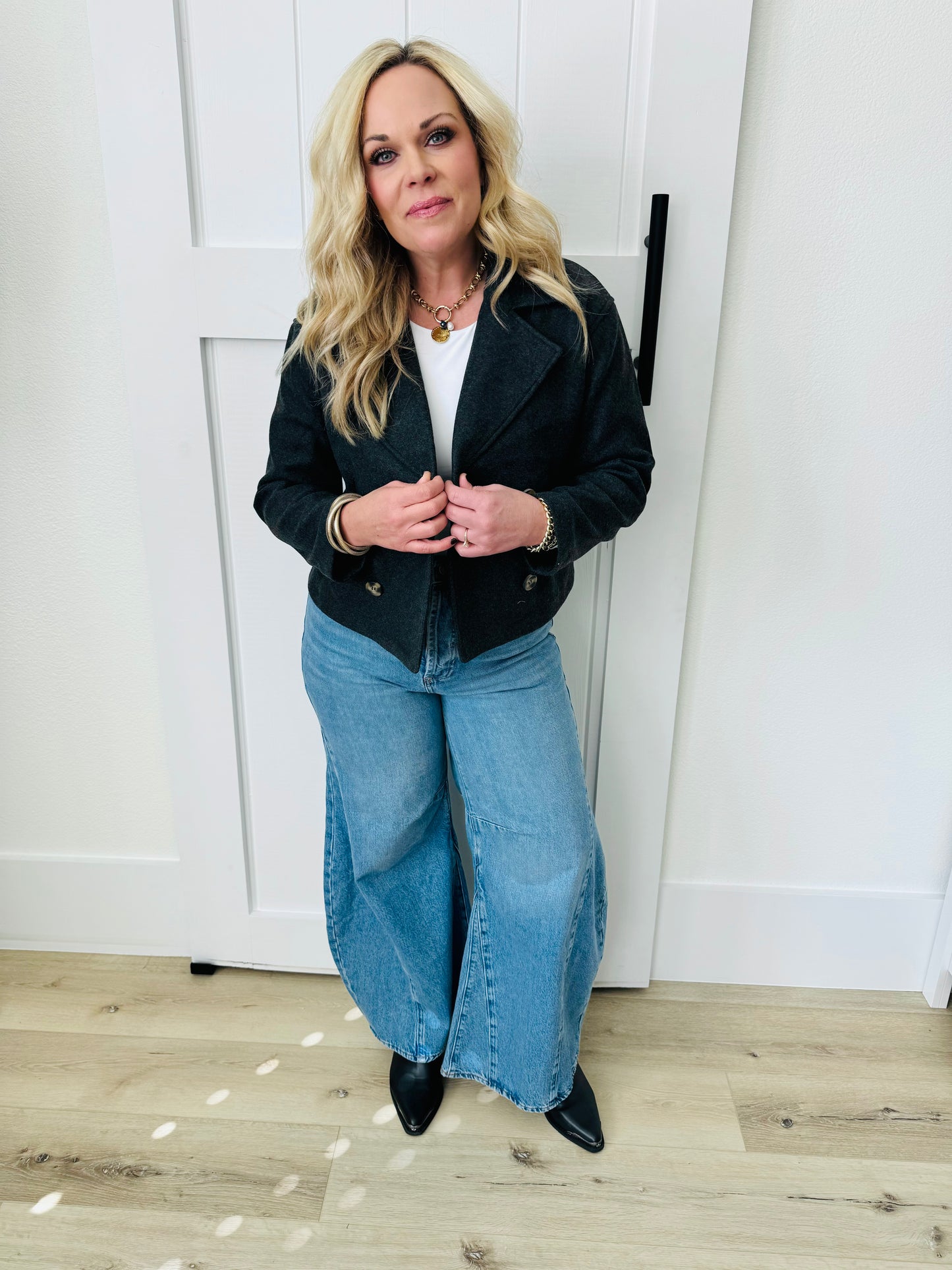 Cropped Wool Peacoat