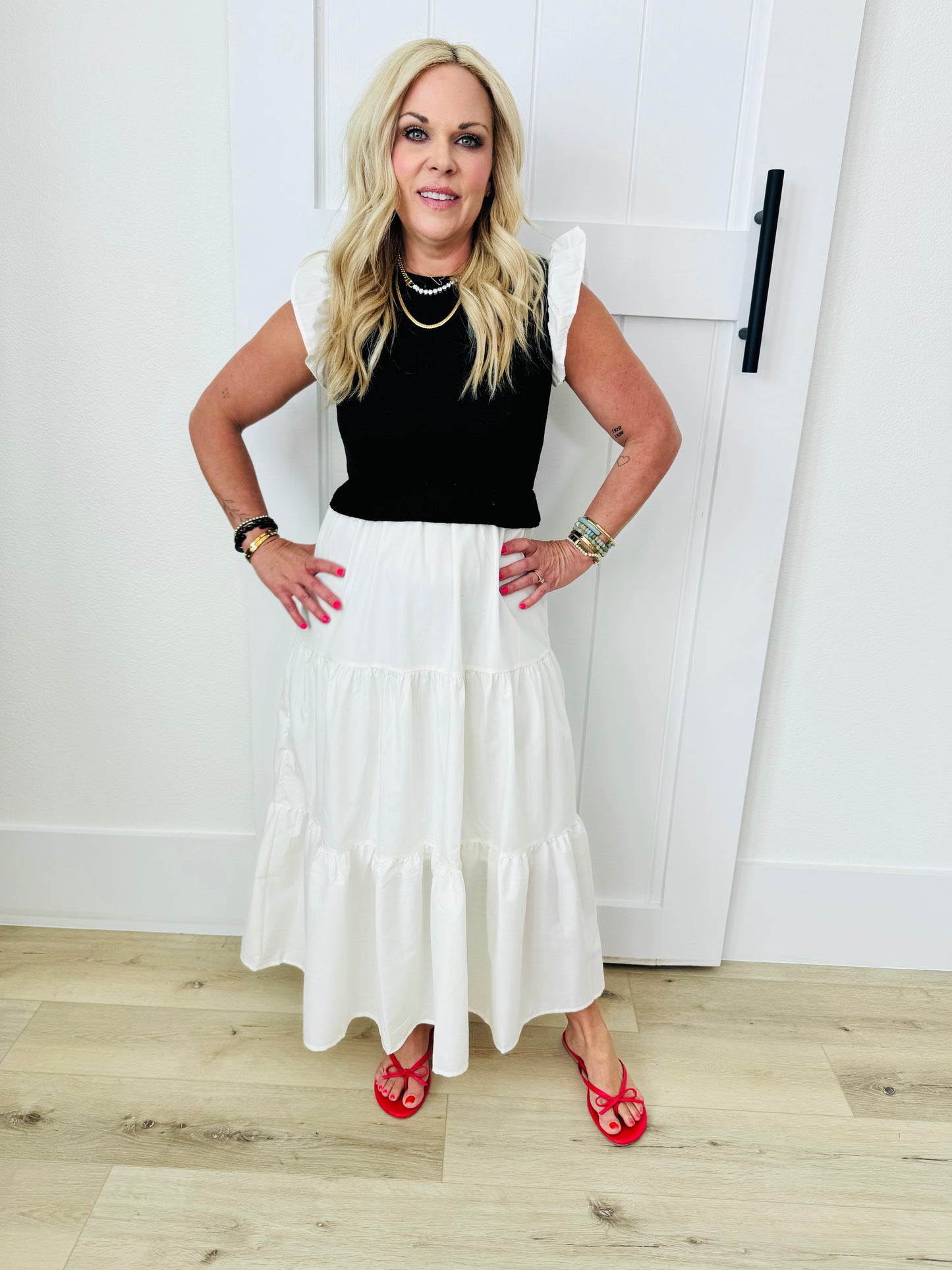 Ruffle Chic Midi Dress