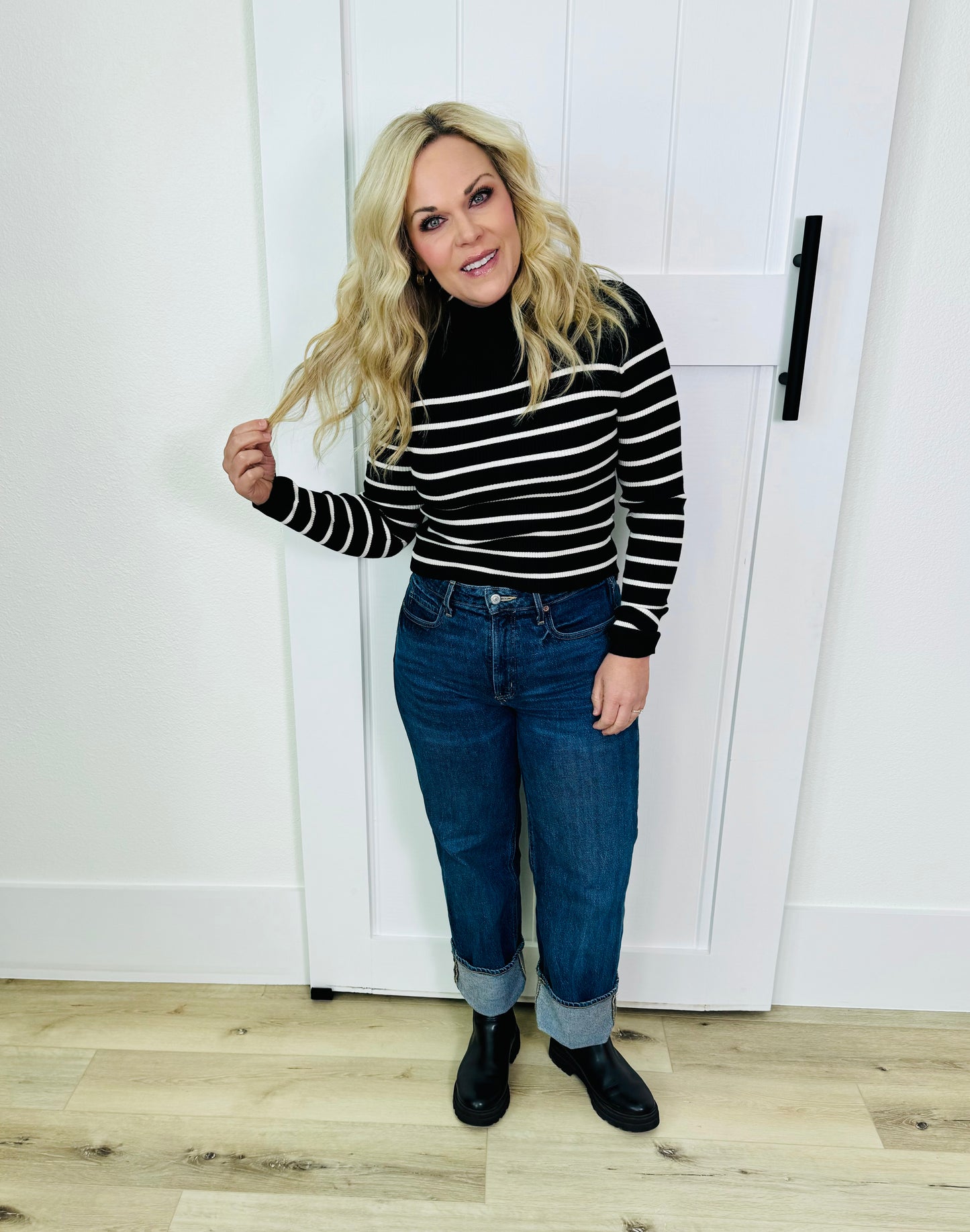 Striped Long Sleeve Turtleneck