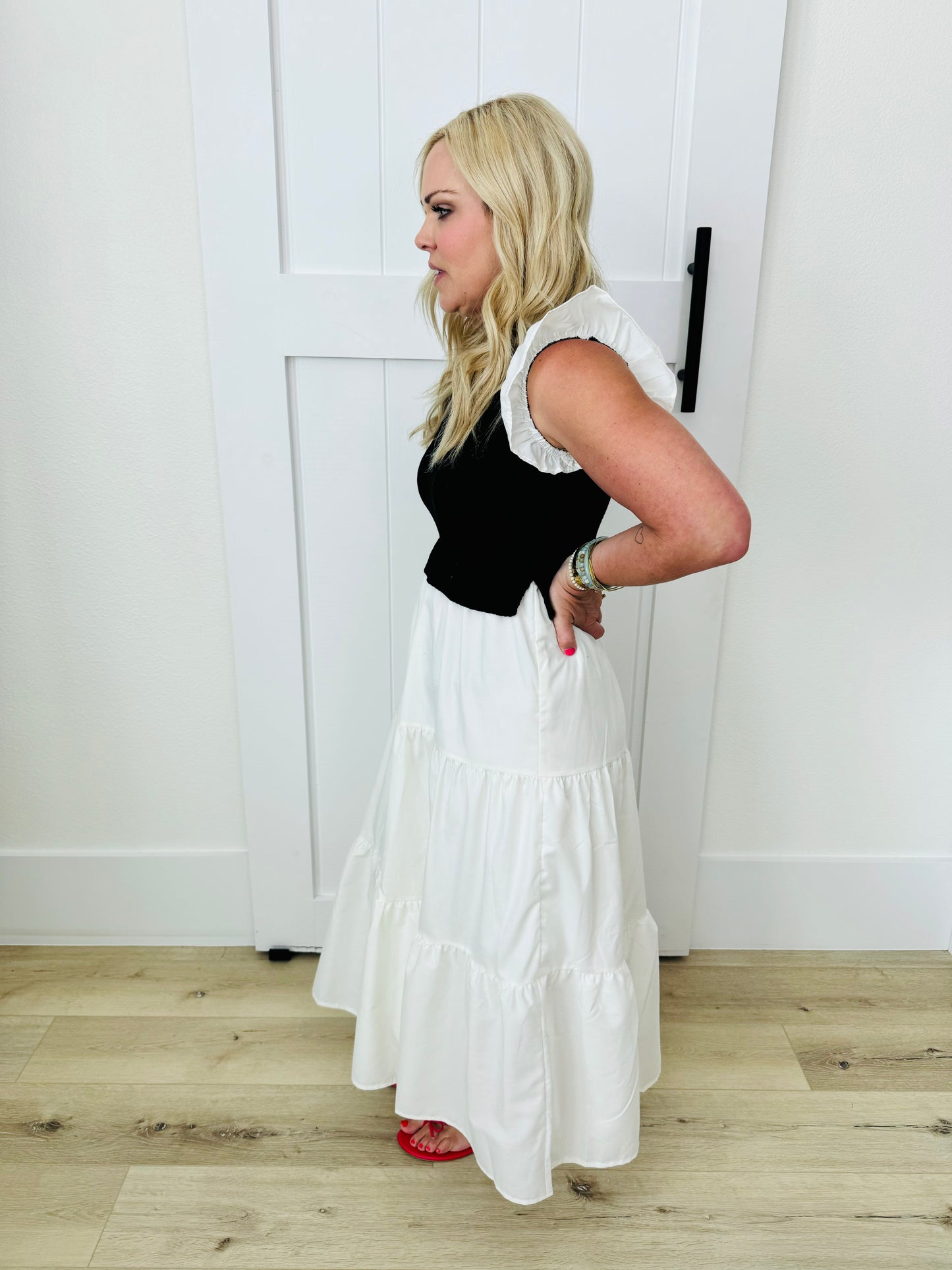 Ruffle Chic Midi Dress