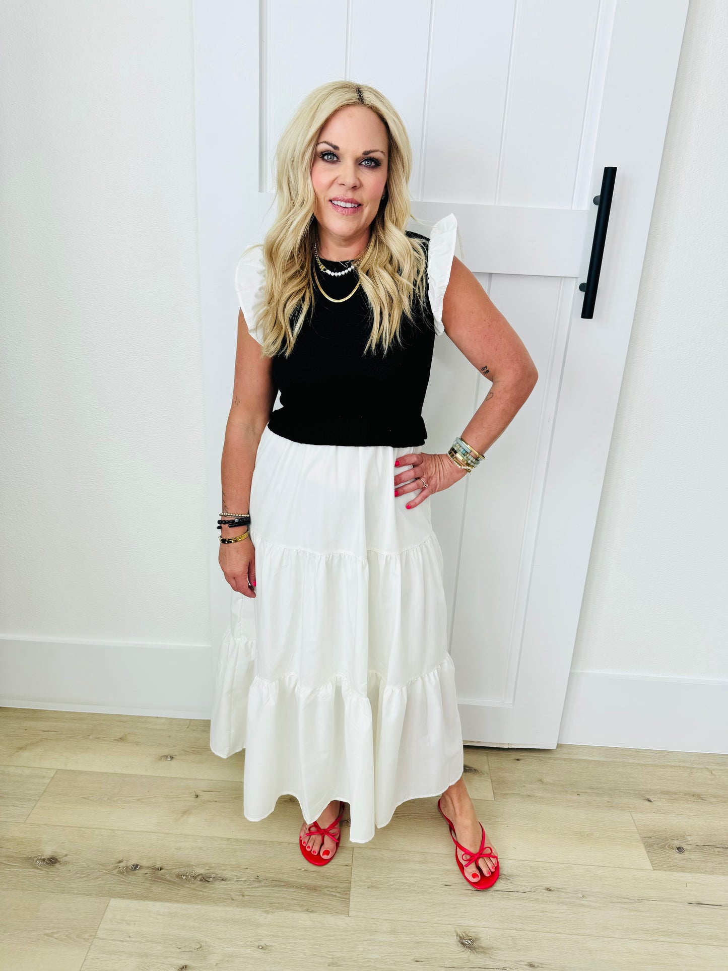 Ruffle Chic Midi Dress