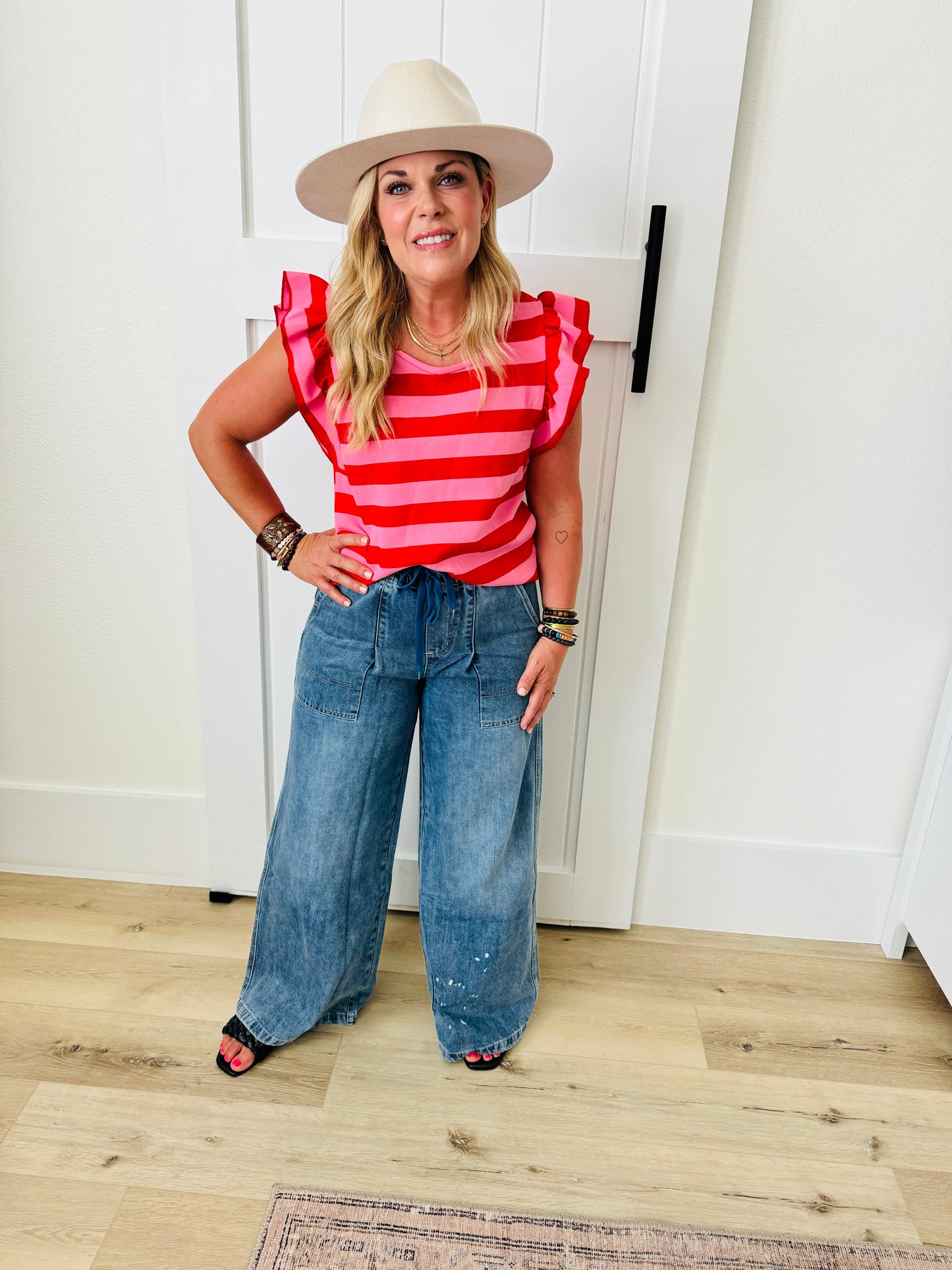 Striped Ruffle Top