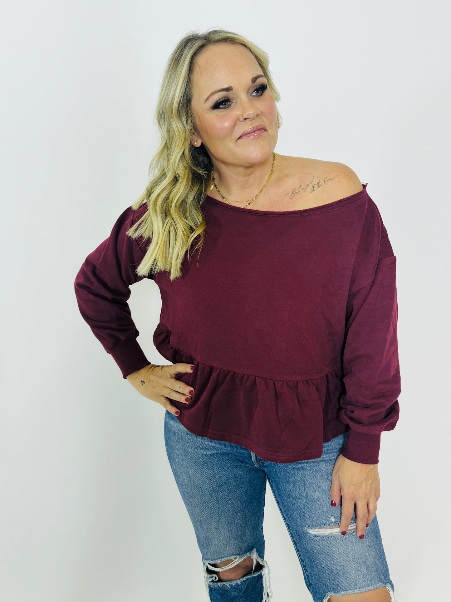 The Perfect Peplum Sweatshirt