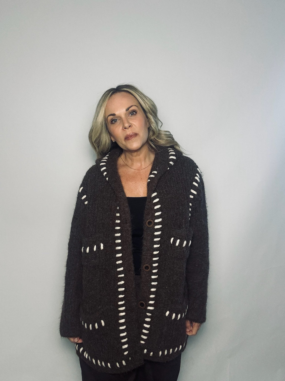 Chocolate Hoodie Cardigan