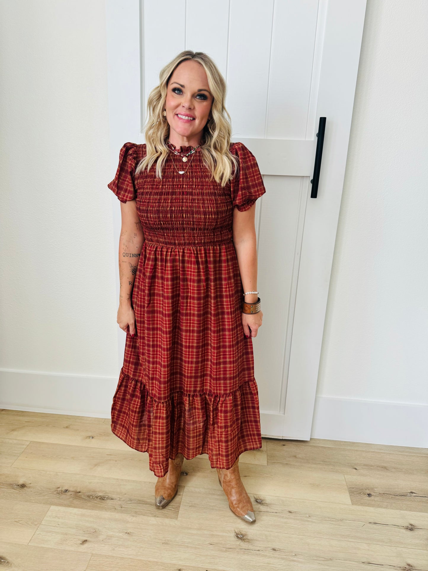 Plaid Smocked Dress
