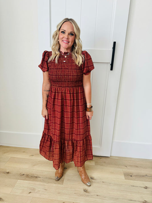 Plaid Smocked Dress