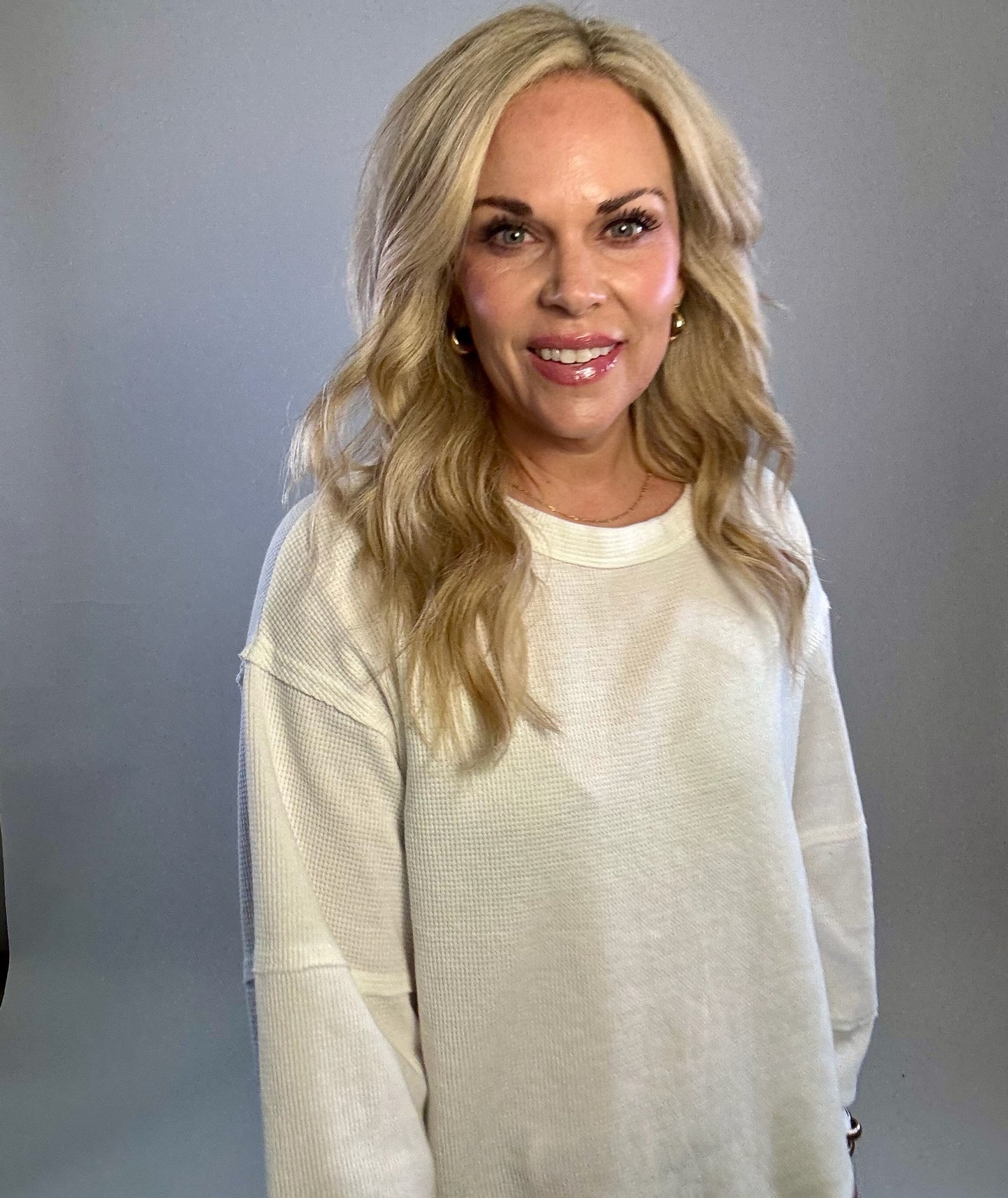 Oversized Waffle Knit Top