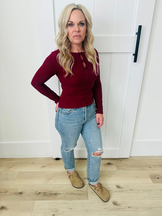 Bow Long Sleeve Top