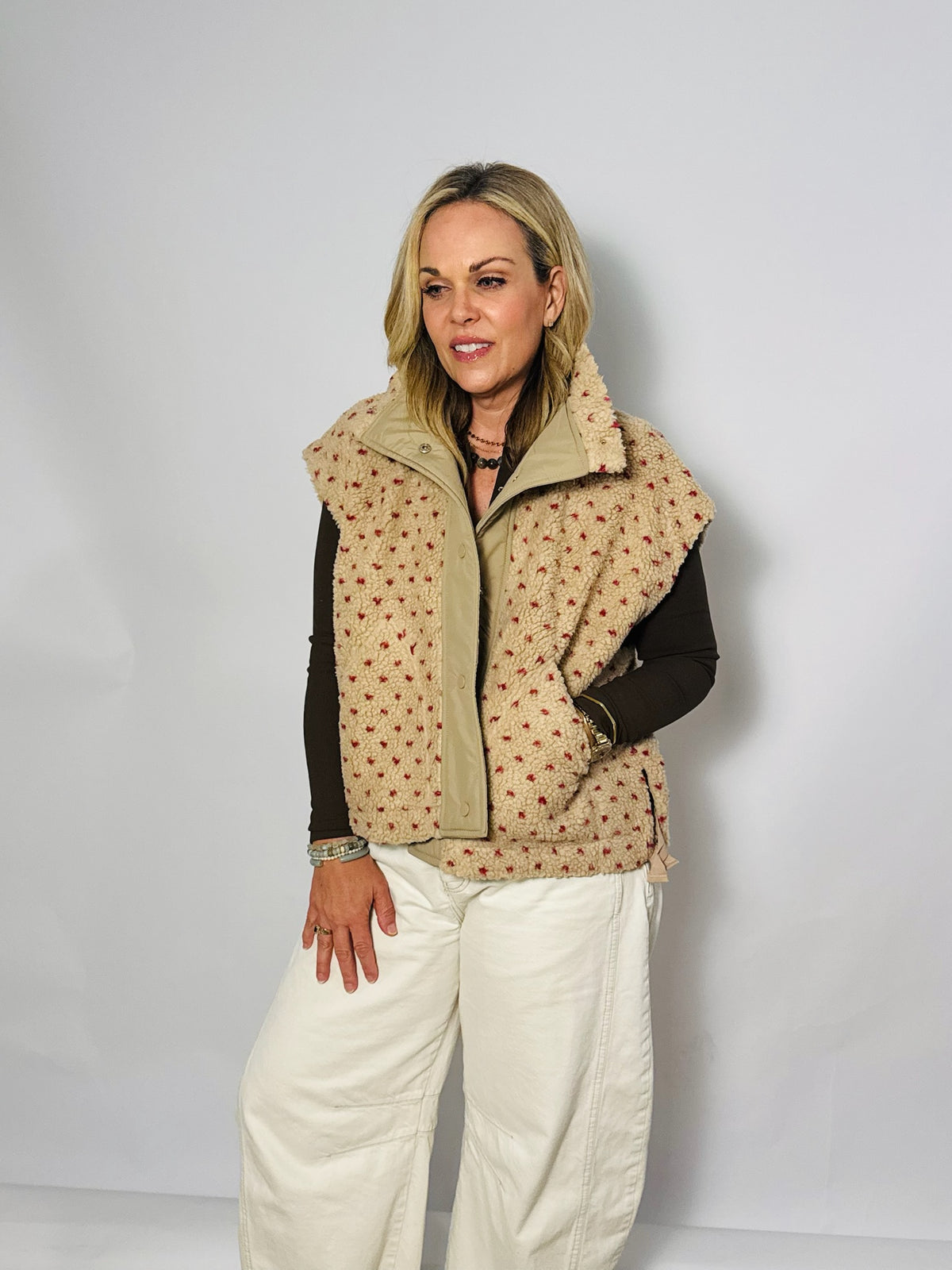 Polka Dot Sherpa Vest