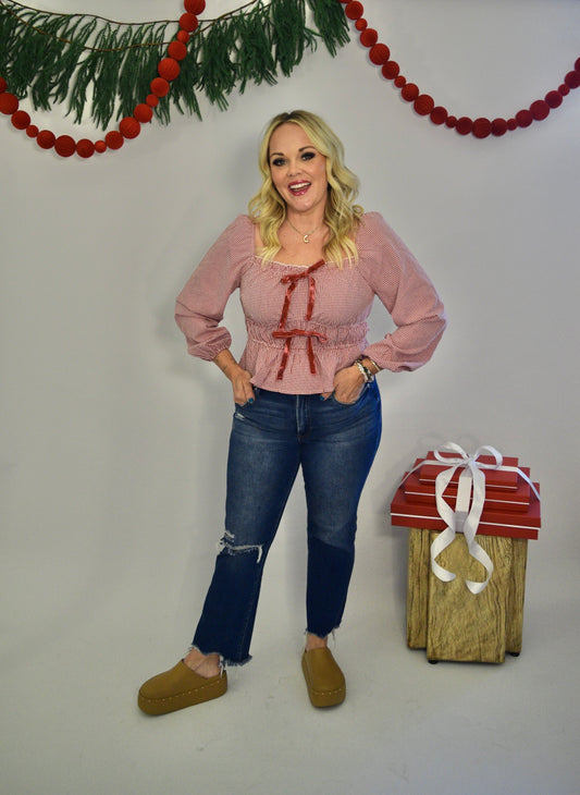 Winterberry Gingham Top