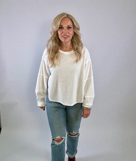 Oversized Waffle Knit Top