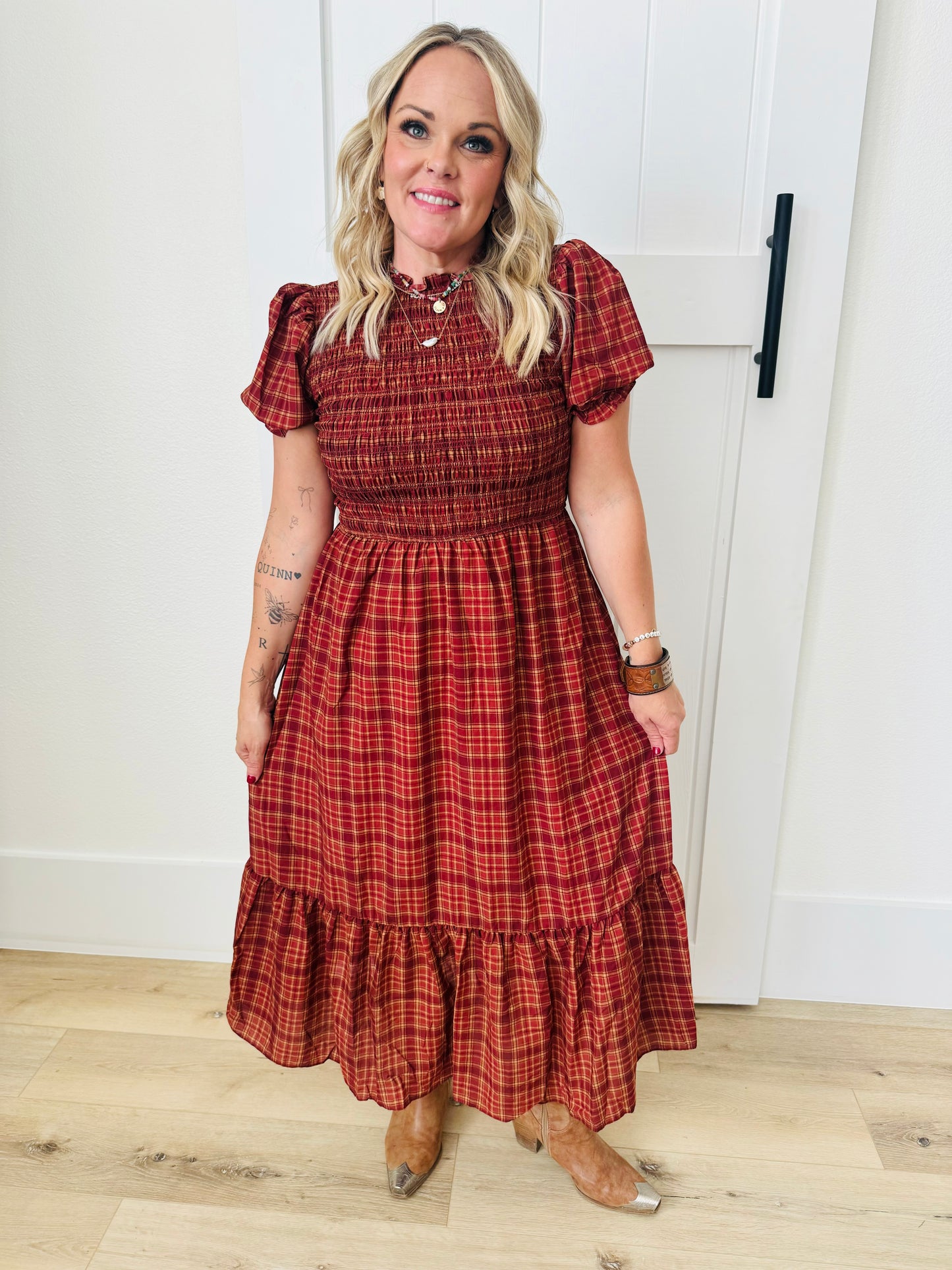 Plaid Smocked Dress
