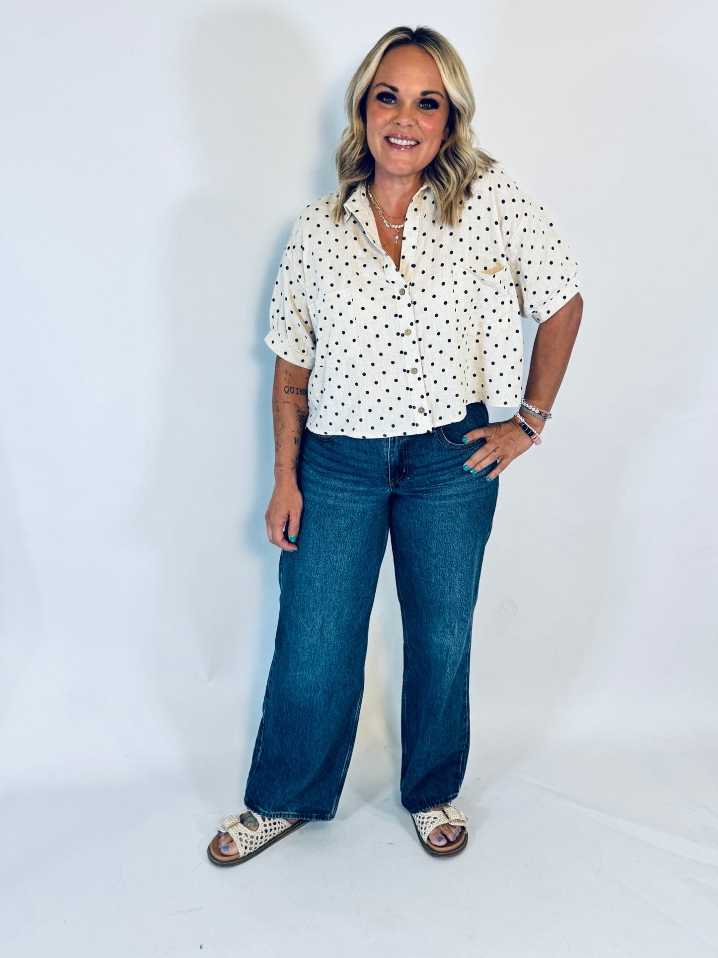 Downtown Polka Dot Blouse