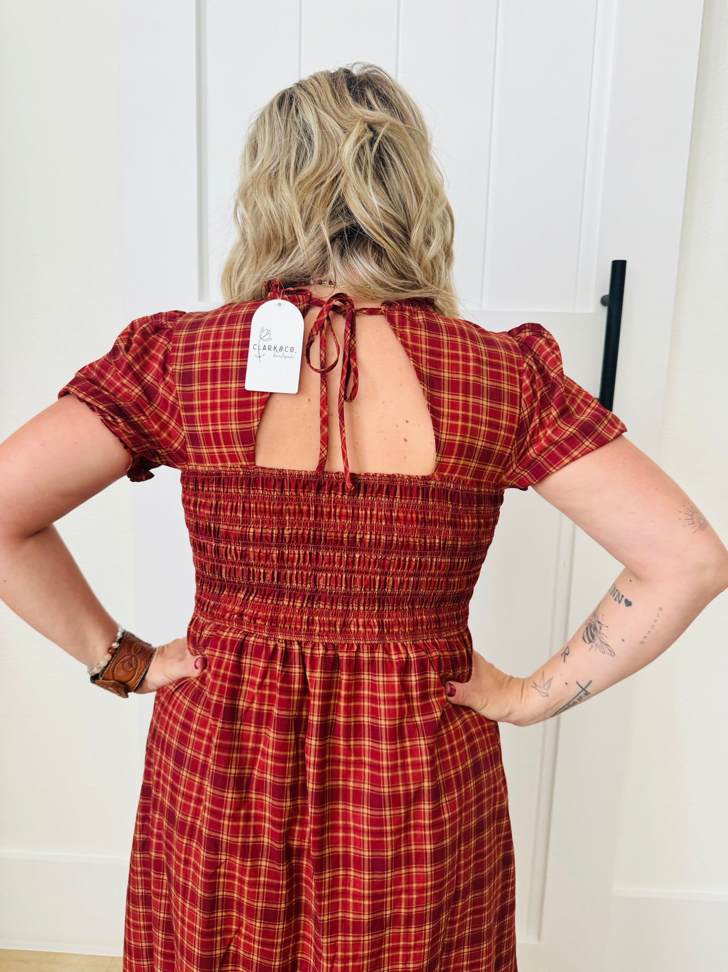 Plaid Smocked Dress