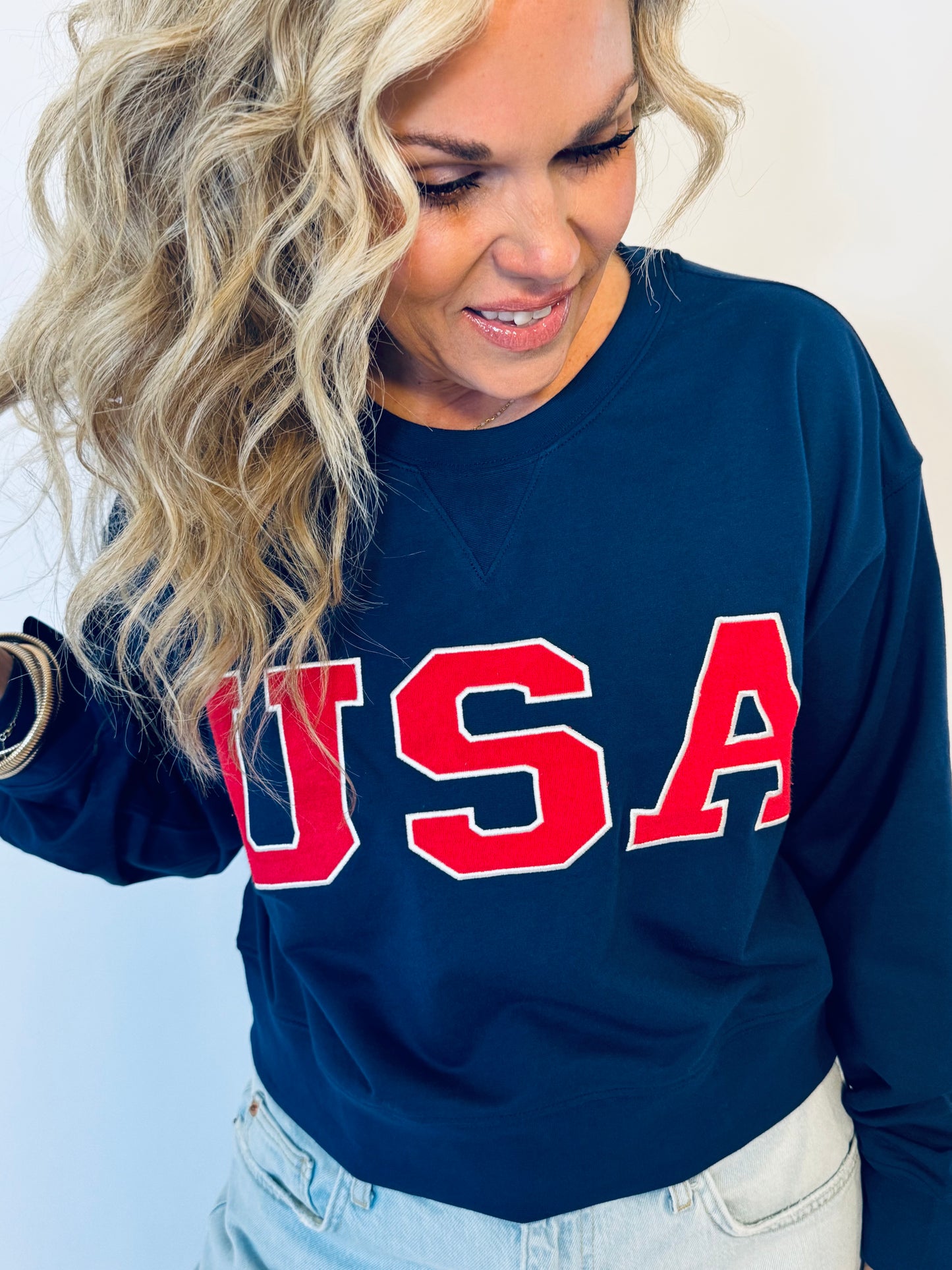 USA Cropped Sweatshirt