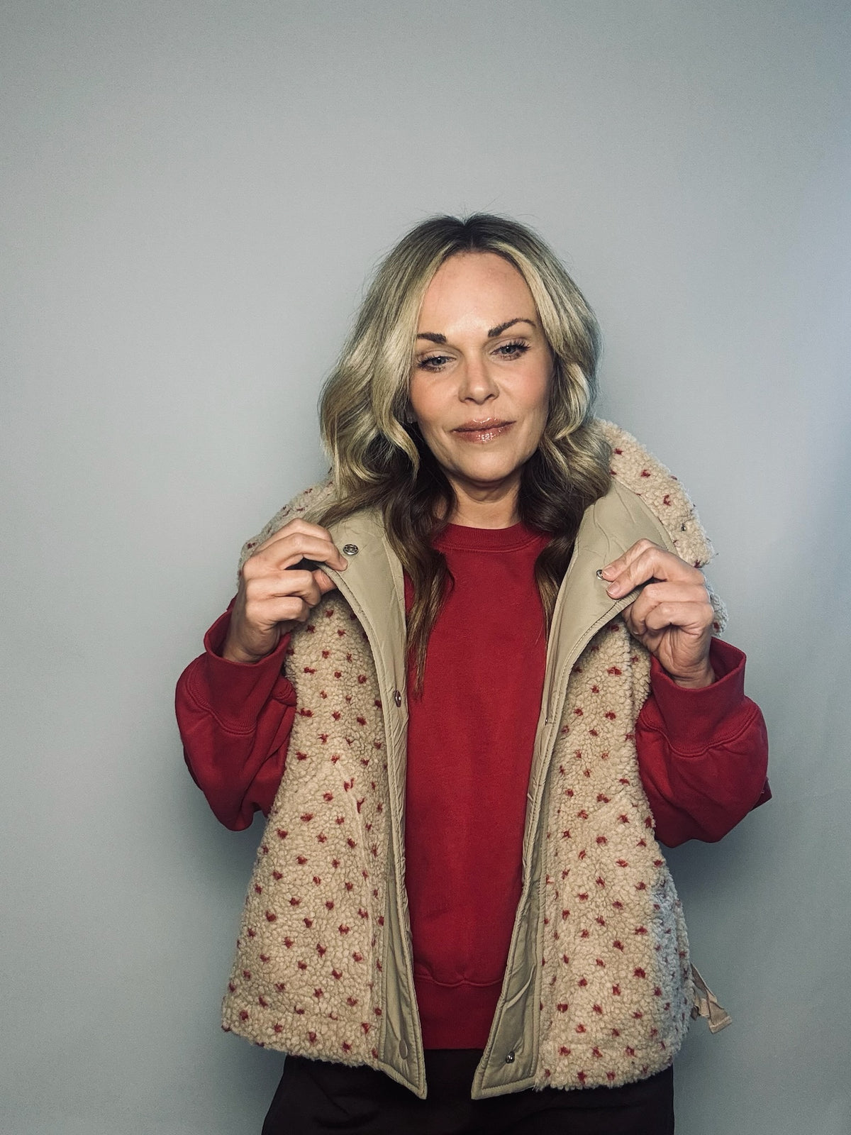 Polka Dot Sherpa Vest