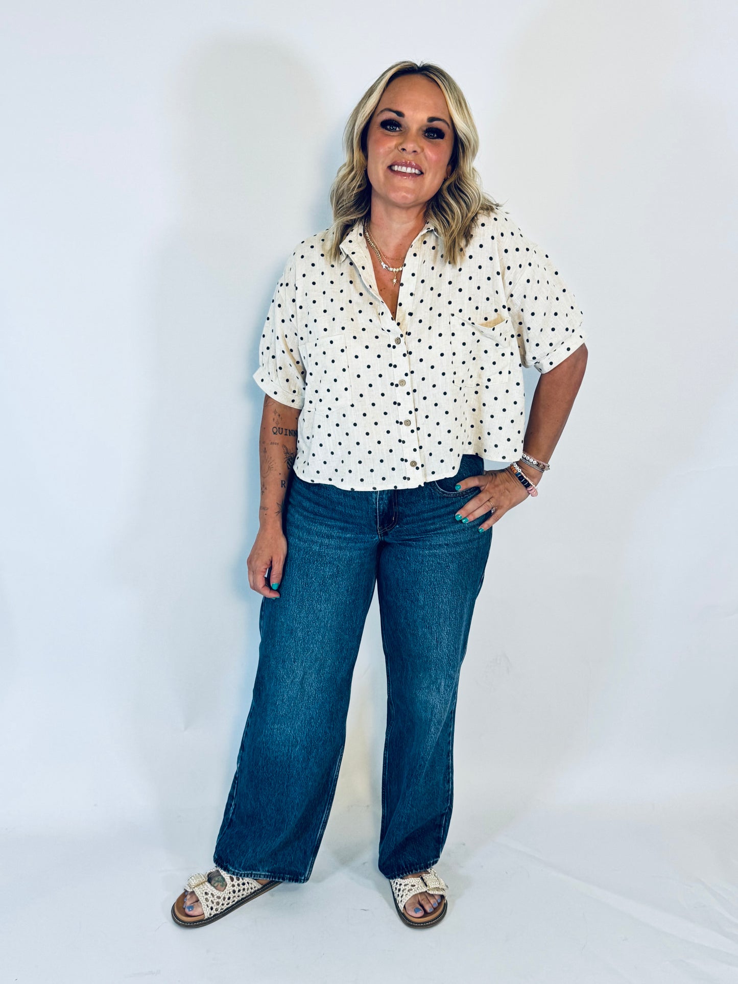 Downtown Polka Dot Blouse