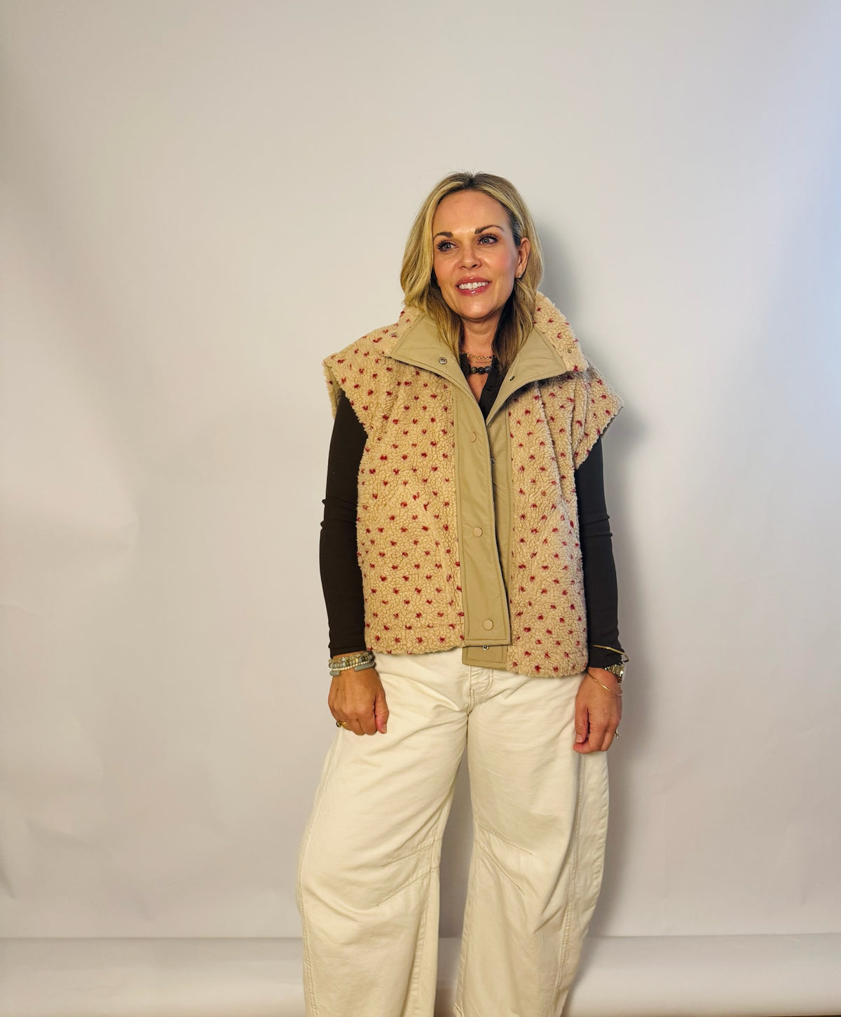 Polka Dot Sherpa Vest