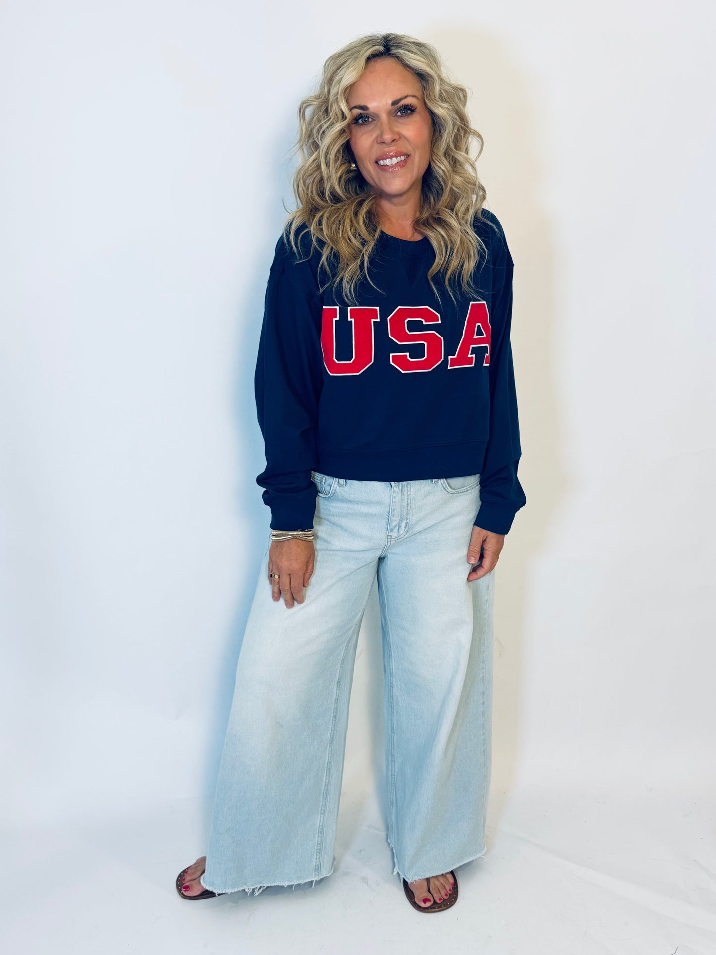 USA Cropped Sweatshirt