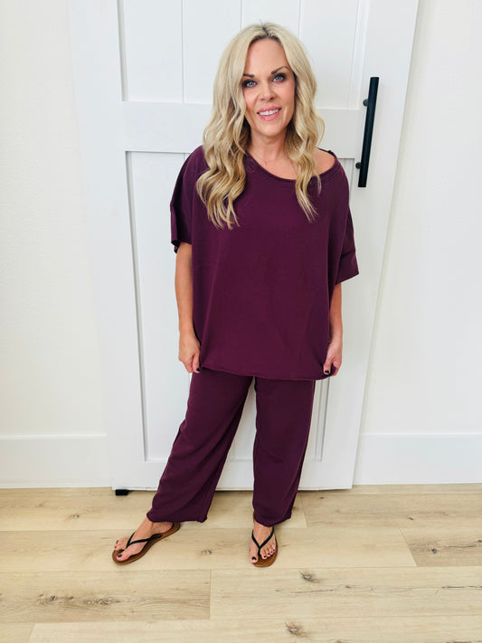 Lived in Sweats- Dark Plum