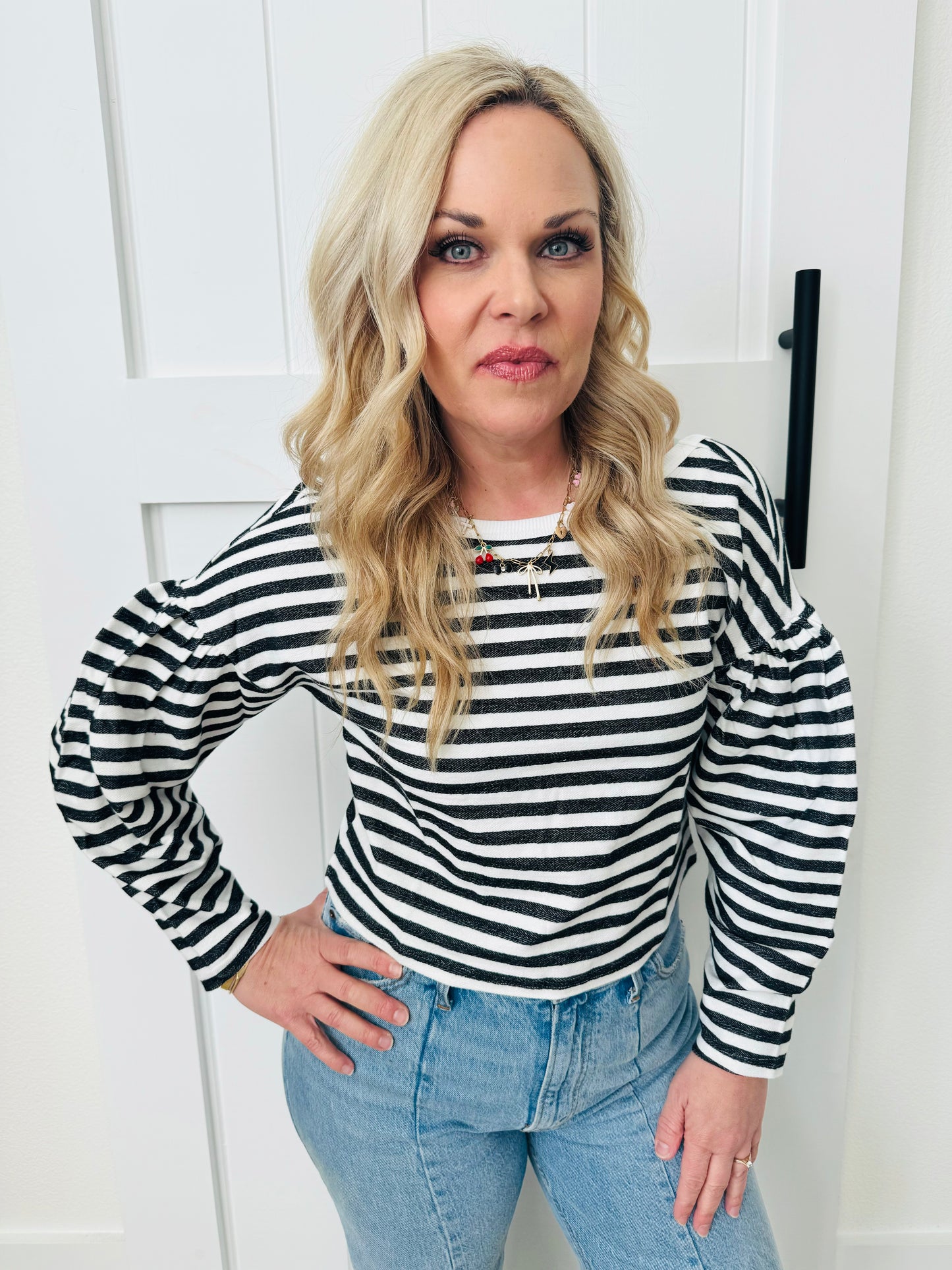 Sailor Stripe Top- Black & White