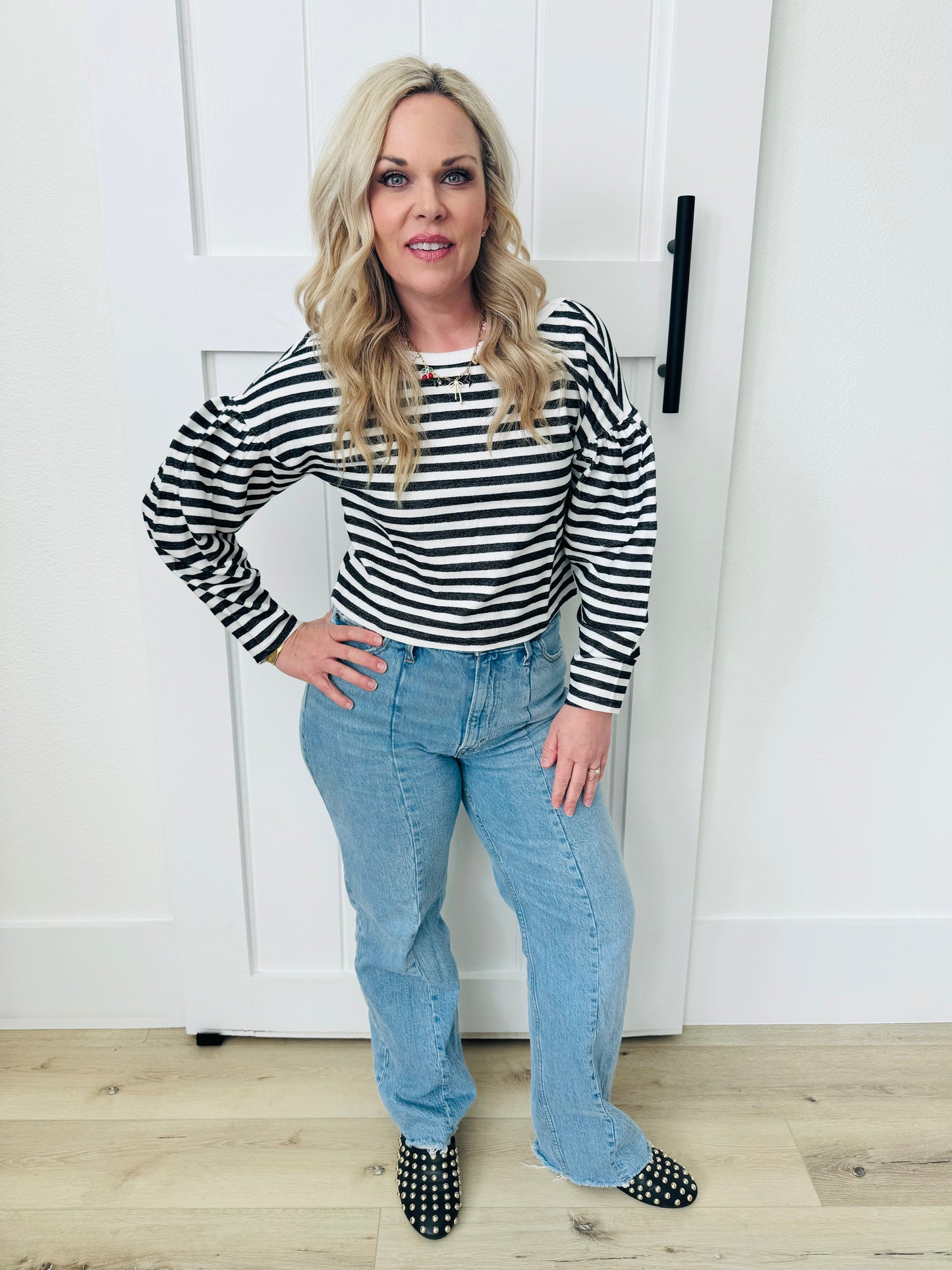 Sailor Stripe Top- Black & White