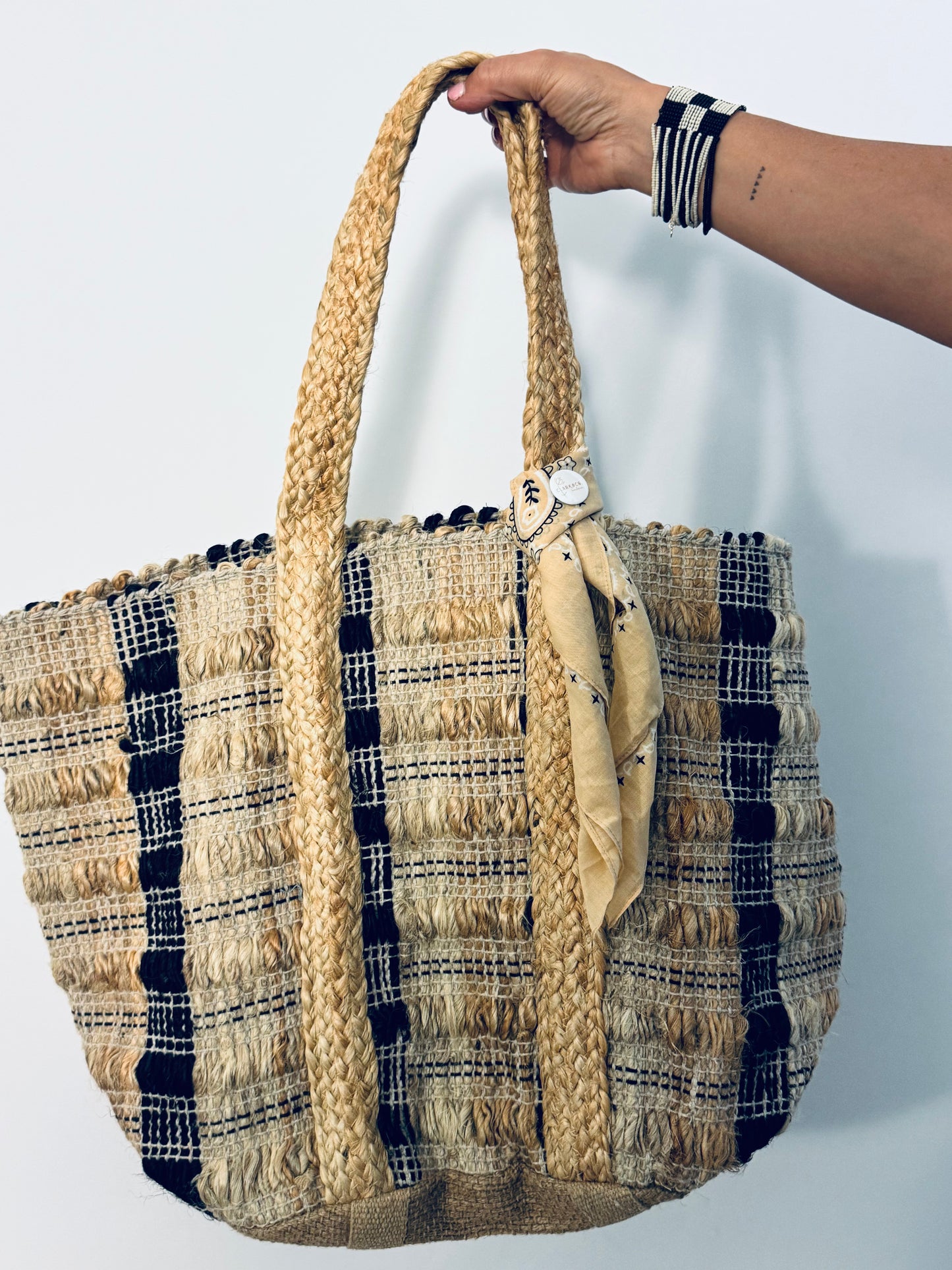 Clark & Co Gingham Woven Tote