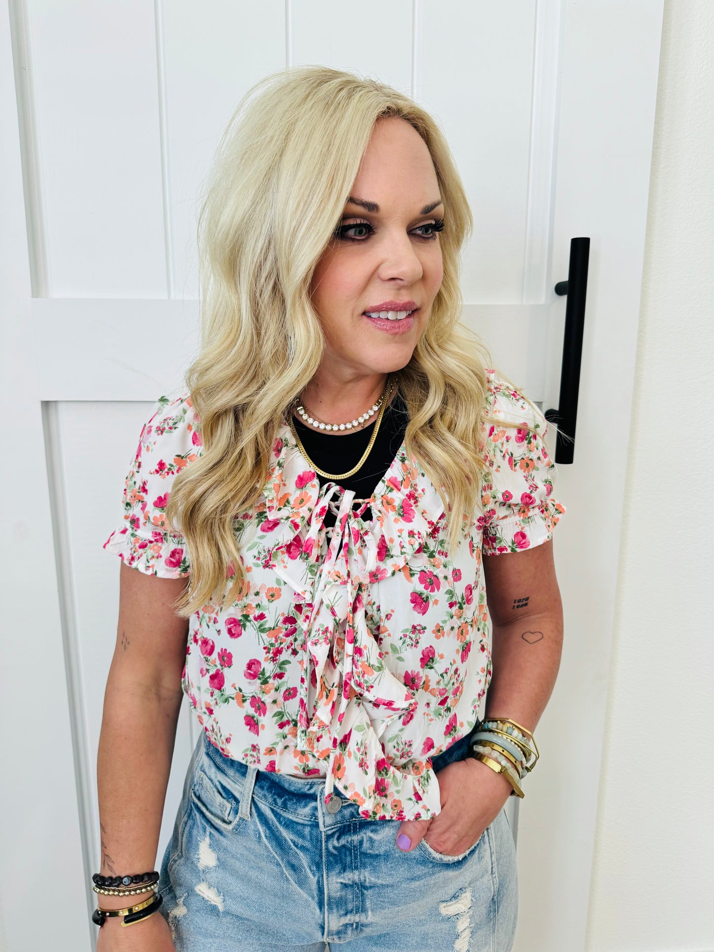 Rosy Ruffle Crop