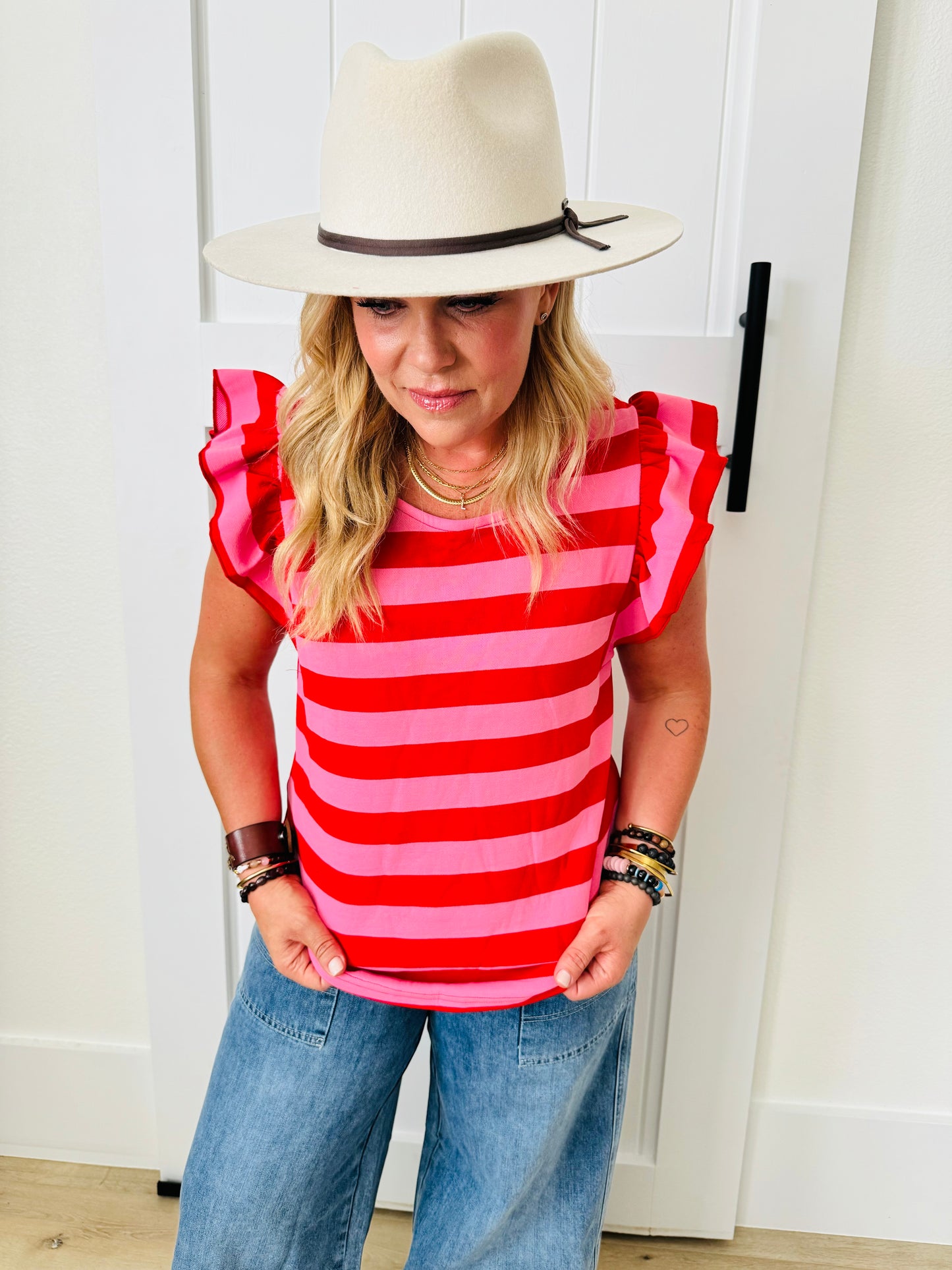 Striped Ruffle Top